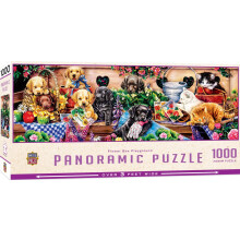 Masterpieces Puzzle de 1 000 pices pour adultes, famille ou jeunes Aire de jeux avec bote fleurs 33 x 99,1 cm