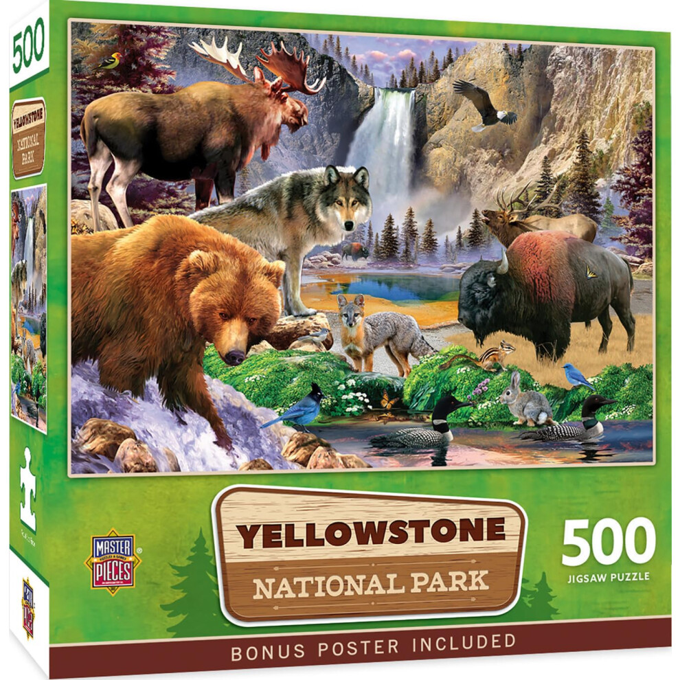 Masterpieces 500 Pieces Jigsaw Puzzle For Adults, Family, Or Youth - Yellowstone National Park - 15""X21""