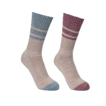 (6 UK - 9 UK, Spruce Green/Dark Cherry) Trespass Womens/Ladies Hadley Hiking Boot Socks (2 Pairs)