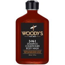 Woody's 3-in-1 Shampoo Conditioner & Body Wash voor Mannen 12 fl. oz. oz. 1-pak