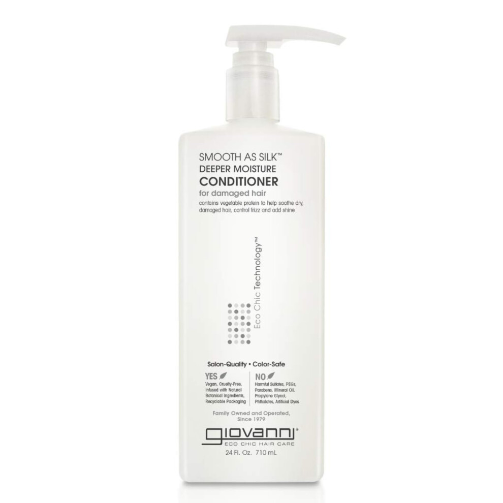GIOVANNI Smooth as Silk Conditioner Conditioner, Moisture Hair Conditioner for Women & Men, Moisturizing with Natural Ingredients for Damaged Hair, Su