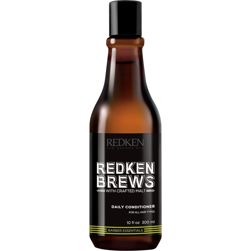 Redken Brews Daily Conditioner For Men | Soft and Shiny Hair | Hydrating Men's Conditioner | Strengthens, Detangles, and Moisturizes Dry Hair | For Al