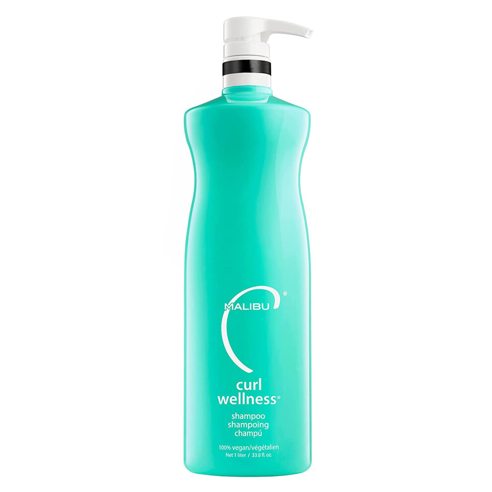 Malibu C Curl Wellness Shampoo (33.8 oz) - Cleansing Formula for Curly and Textured Hair Types, Promoting Bounce and Definition - Ideal for Natural Cu