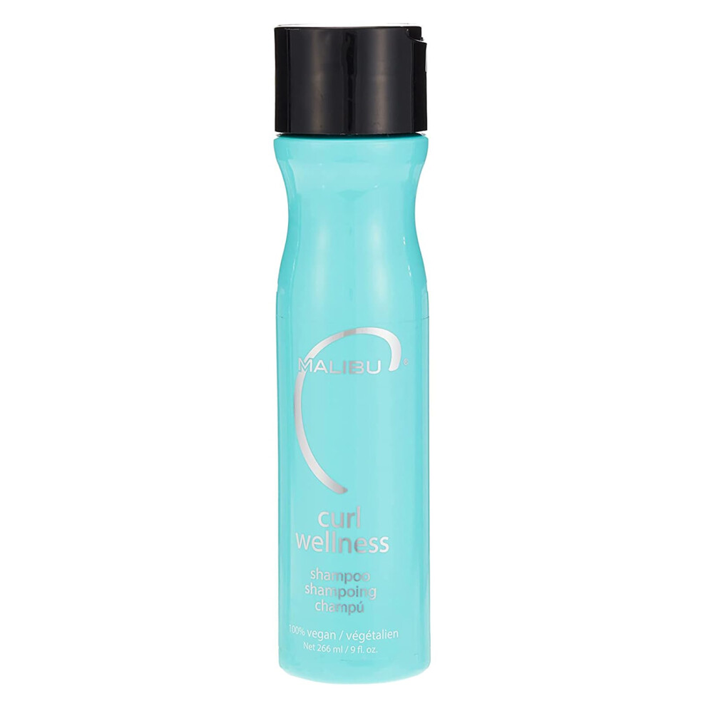 Malibu C Curl Wellness Shampoo (9 oz) - Cleansing Shampoo for Curly Hair to Promote Bounce & Curl Definition - Hair Care for Natural Curls, Textured H