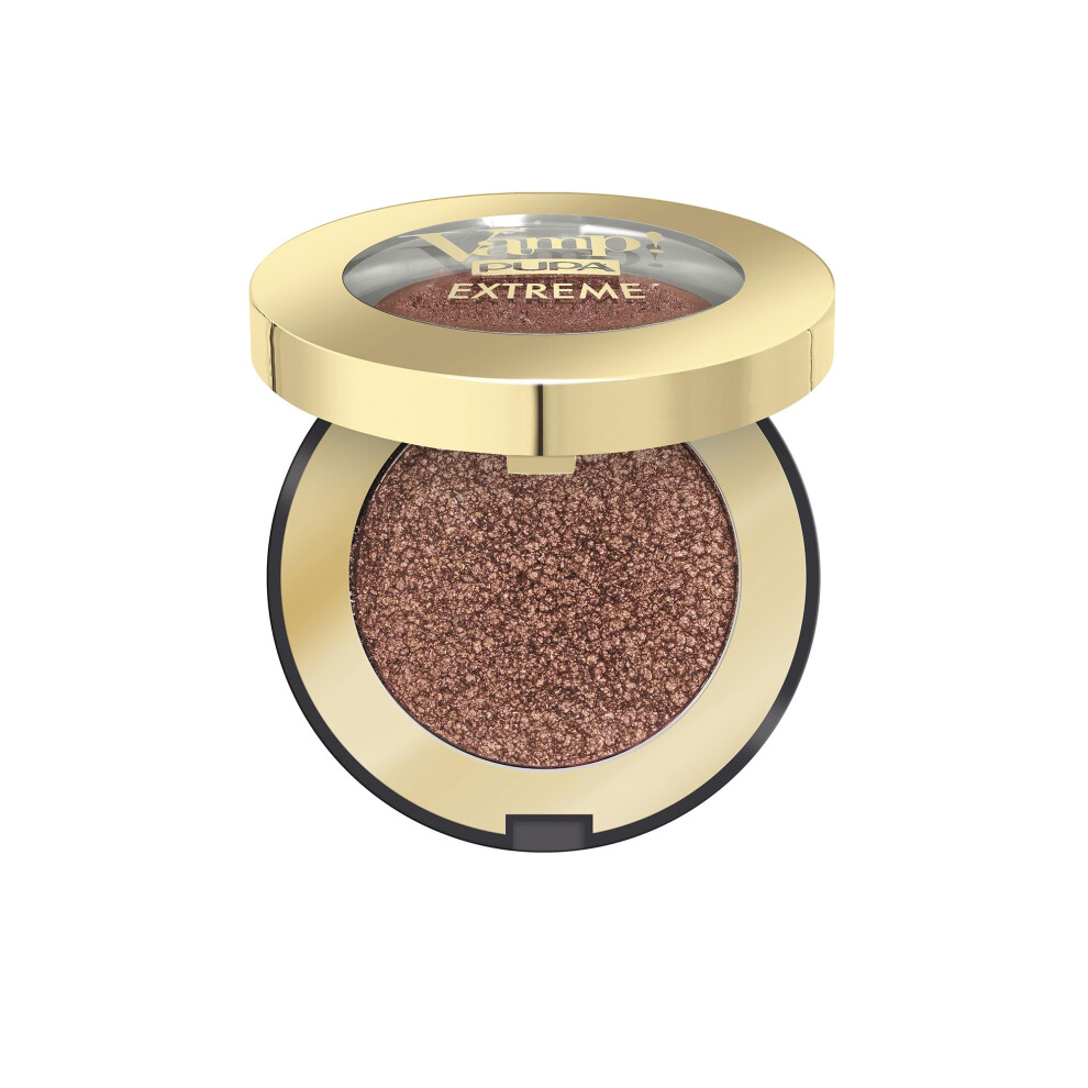 Pupa Milano Vamp! Extreme Eyeshadow 005 Extreme Bronze - Creamy Powder Shadow With Intense, Metallic Finish - Create Stunning, Smokey, Shimmer Eye Loo