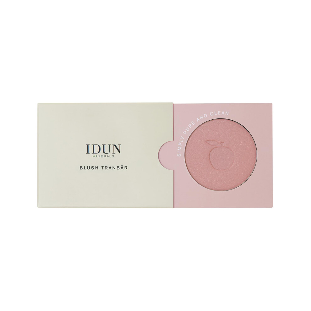 Idun Minerals Mineral Blush - Pressed Powder - Glides On Smoothly - Offering Intense Color Payoff And Naturally Healthy Skin - Tranbar - 0.18 Oz, Ligh