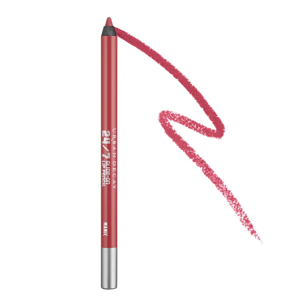 URBAN DECAY 24/7 Glide-On Waterproof Lip Pencil (Manic - Rosy Wine), Smudge-Proof, Longwearing Lip Liner, Smooth & Creamy Colors, Moisturizing Formula