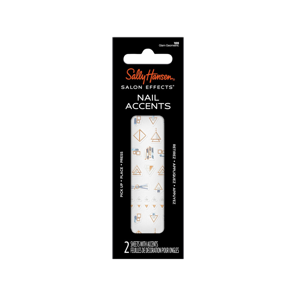 Sally Hansen Salon Effects Nail Accents, Glam Geometric, Nail Art Decals, Easy to Use, No Commitment, Use On Nail Polish or Bare Nails, Mix and Match