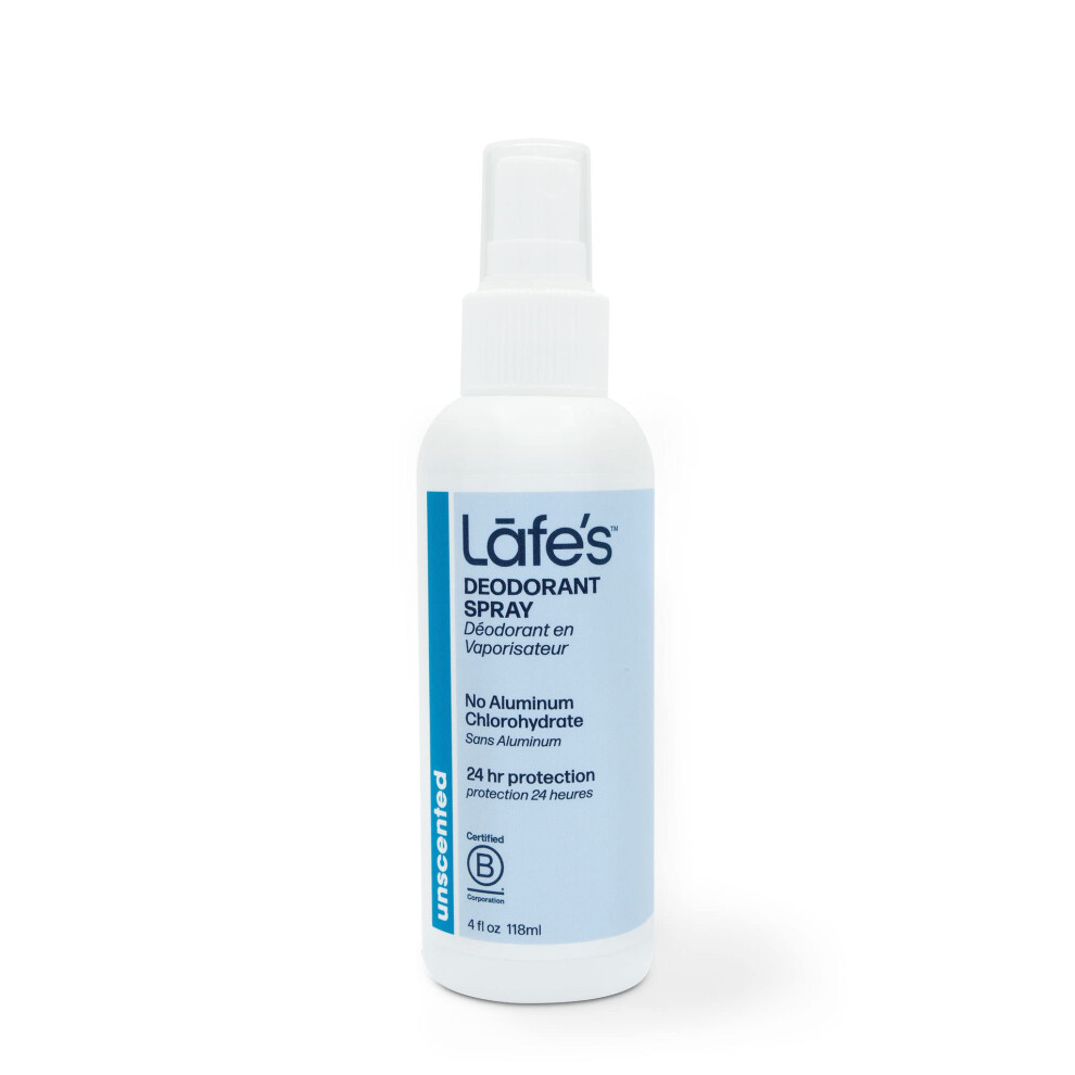 Lafe's Natural Deodorant | 4Oz Aluminum Free Natural Deodorant Spray | Paraben Free & Baking Soda Free With 24-Hour Protection | Unscented