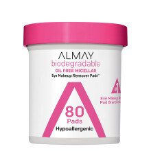 Almay biologisk nedbrydelig makeupfjerner puder micellar blid hypoallergenisk duftfri hudl?ge & oftalmolog testede 80 t?lling