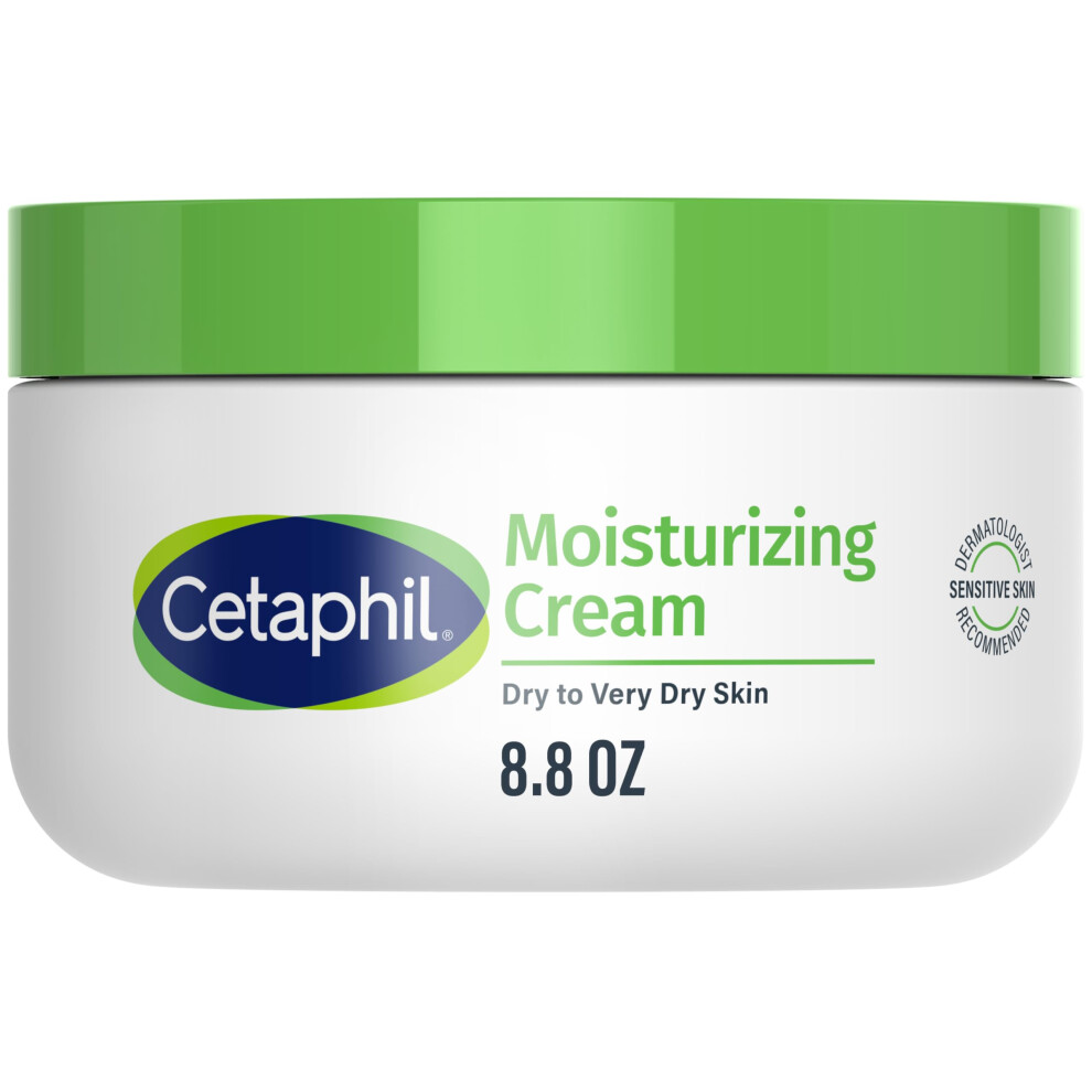 Cetaphil Face & Body Moisturizer, Hydrating Moisturizing Cream for Dry to Very Dry, Sensitive Skin, NEW 8.8 oz, Fragrance Free, Non-Comedogenic, Non-G