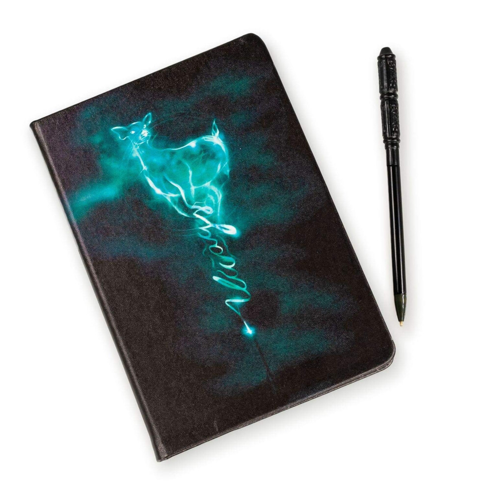 Harry Potter Always Patronus Journal Diary with Severous Snape Wand Replica Pen - 192 Lined Pages - Book & Movie Easter Basket Stuffer Gift for Kids,