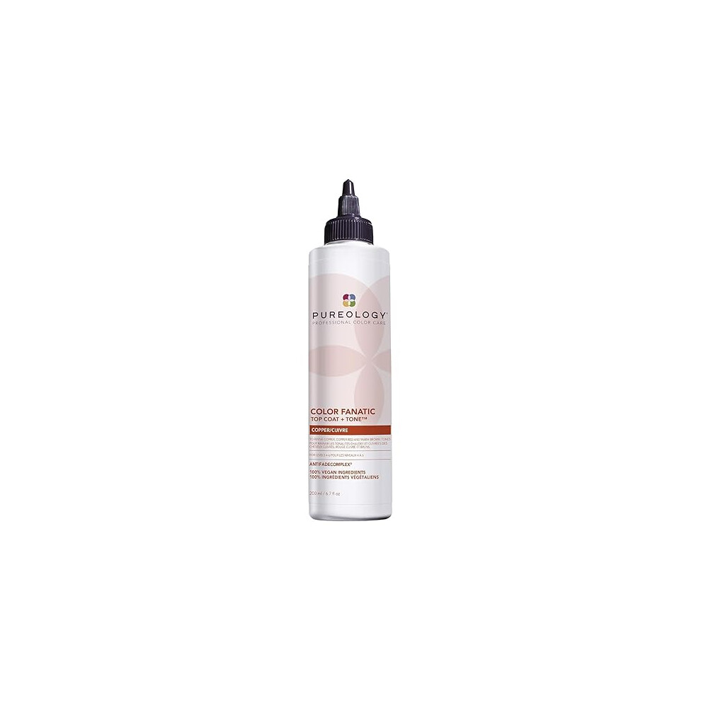 Pureology Color Fanatic Top Coat + Tone Copper High-Gloss Hair Toner | Hair Gloss for Color-Treated Hair | Glaze For Auburn & Red Hair | 6.7 Fl Oz
