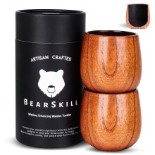 Charred Wooden Bourbon Drinking Glass Whiskey Tumbler Bourbon Gifts for Men - Wooden Old Fashioned Glass | Great Whiskey Gifts for Men