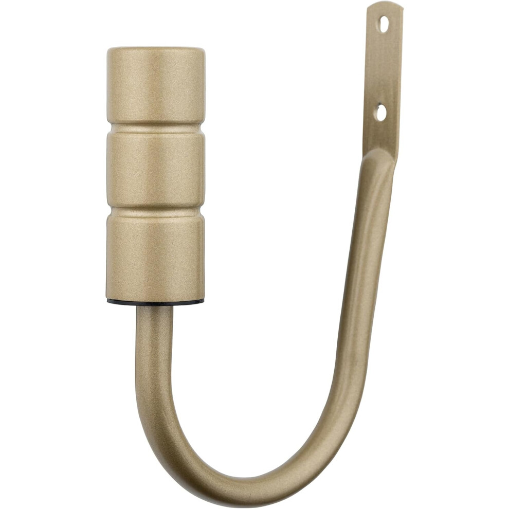 A.unique Home (Matte Holdbacks) Plain Barrel Metal Extendable Curtain Pole With Rings And Fittings, In A Variety Of Colours And Sizes (25/28Mm) Gold