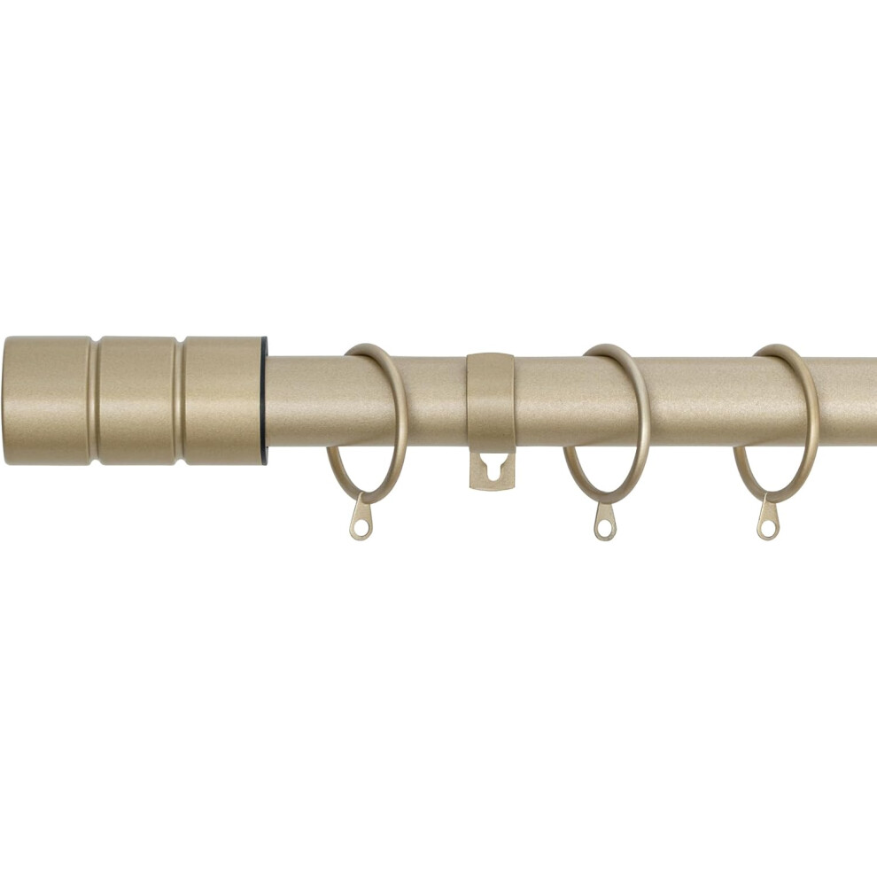 Plain Barrel Extendable Curtain Pole (25/28mm) (Matte Gold,120cm - 220cm) | Heavy Duty Metal Extendable Curtain Pole, 25/28MM Diameter, Rings & Fittings Included for Bedrooms, Lounges and Living Rooms - Image 3