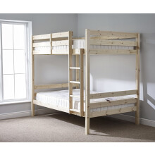 STRICTLY BEDS&BUNKS Everest Classic Double Bunk Bed includes Sprung Mattresses (20 cm), 4ft 6 Double