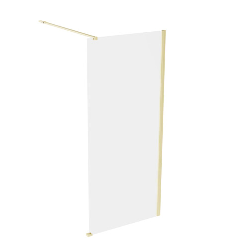 NES Home Nes Home Brushed Brass 800mm Wet Room Screen & Support Bar 2