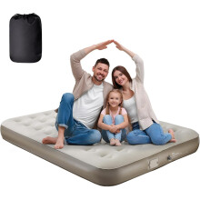 Pefitqap Double Blow up Bed, 2024 NO SOCKET NEEDED Air Bed with Built in Electric Pump,Blow up Inflatable Air Mattress Self Inflating Guest Bed for