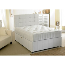 Happy Beds Ortho Extra Firm Divan Bed Set With Orthopaedic Mattress No Drawers Headboard 5' King Size 150 x 200 cm