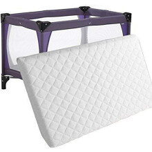 Baby Cot Travel Cot Fully Breathable Nursery Foam Mattress with Quilted Cover (93 x 66 x 7.5 cm)