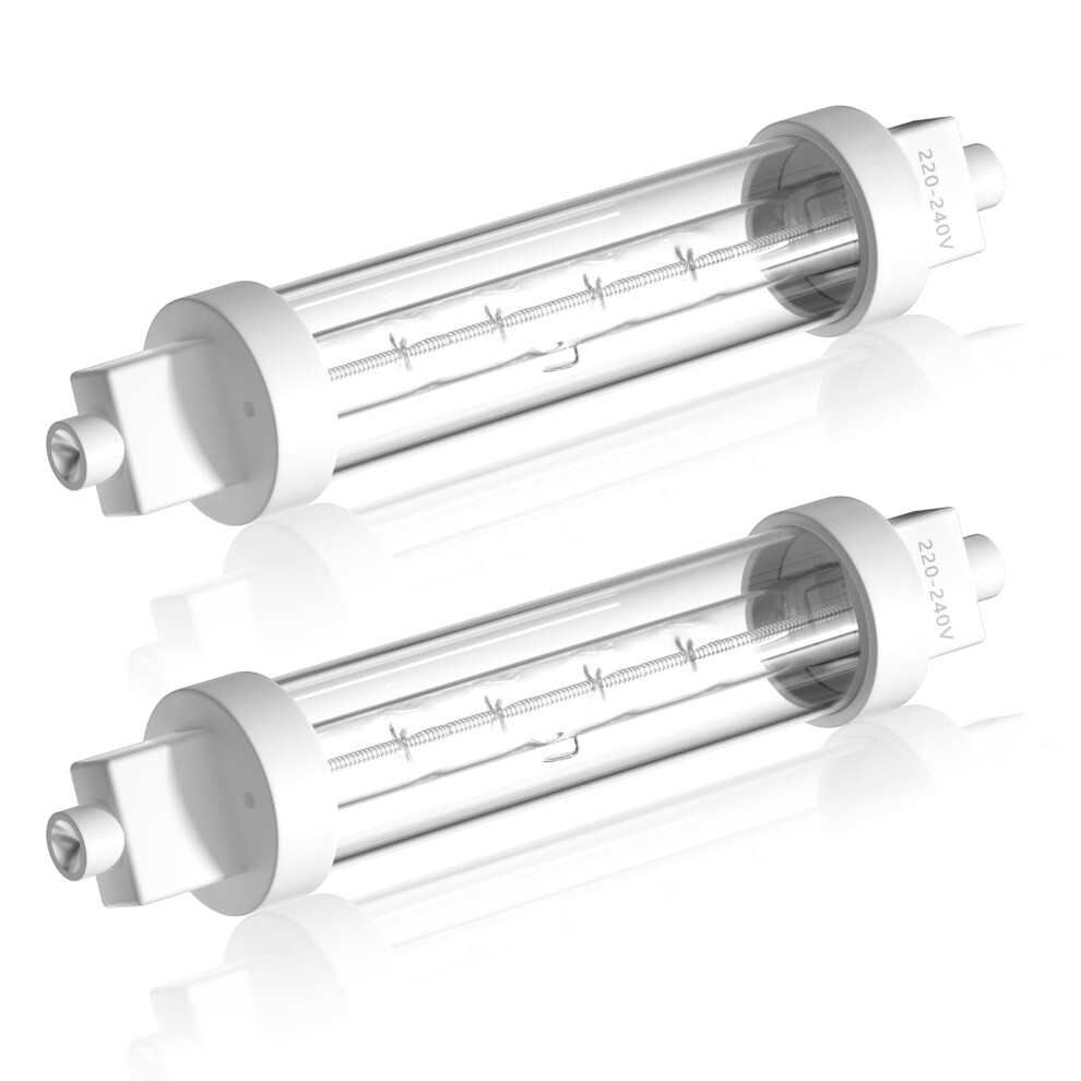 Lamptobe 2?300W R7S Heat Lamp Bulbs, 118MM Gantry Lights Jacketed Food Heat Bulbs Warm White 2700K, Catering Halogen Heat Lamp Bulb 240V for-image-OPC-PGRSMKP-NEW