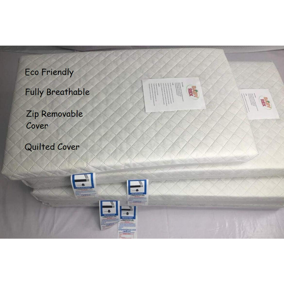 Fully Breathable Standard Travel Cot Mattress (95 x 65 x 10 cm)