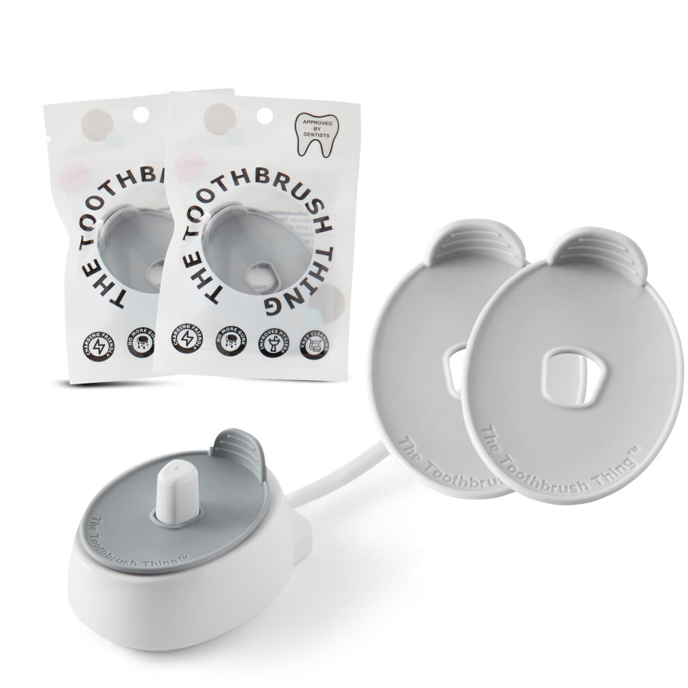 Toothbrush Power Dis The Toothbrush Thing: Electric Toothbrush Charger Cover. Compatible With Oral-B. No More Gunk, Improves Hygiene, Charger Friendly (Smoke Grey)