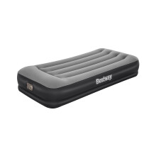 Bestway Air Bed - Premium Single Sized TriTech AirBed with Built-in Pillow in Blue and Grey