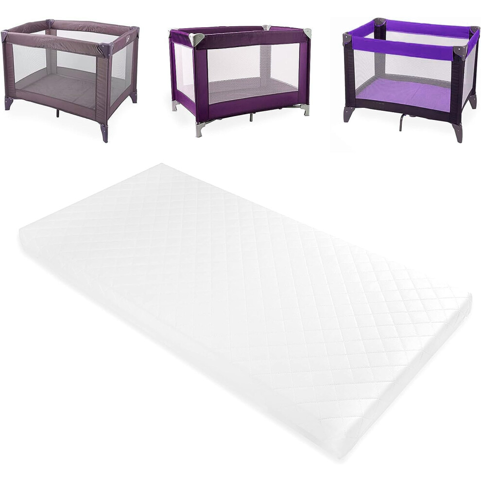 Baby Travel Cot Foam/Mattress - Waterproof Cover | Extra Thick Quilted | Fits Most Graco/M&P Toddler Cots, Breathable | Anti Porter And Lambert