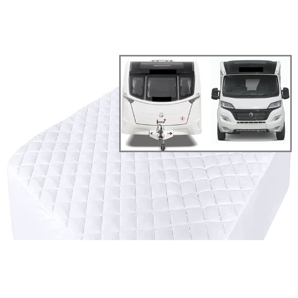 Bedtime Comforts Ltd Waterproof Quilted Fitted Mattress Protector For Caravan/Motorhome Island Bed - Hand Made To Order, 8In (20Cm) Deep