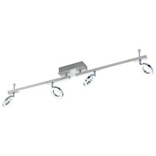 EGLO Cardillo LED Ceiling Light, 4-Bulb Ceiling Light, Ceiling Spotlight Made of Aluminium, Metal and Plastic, Living Room Lamp in Chrome, LED Hallway