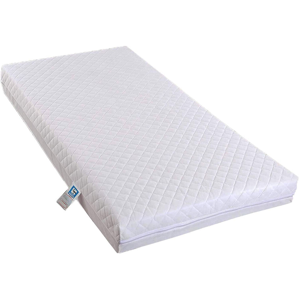 Extra Breathable Baby Toddler Cot Bed Mattress - Firm Foam Anti Allergy & Waterproof Removable Cover (140 X 70 X 10 Cm) Pinkfairy