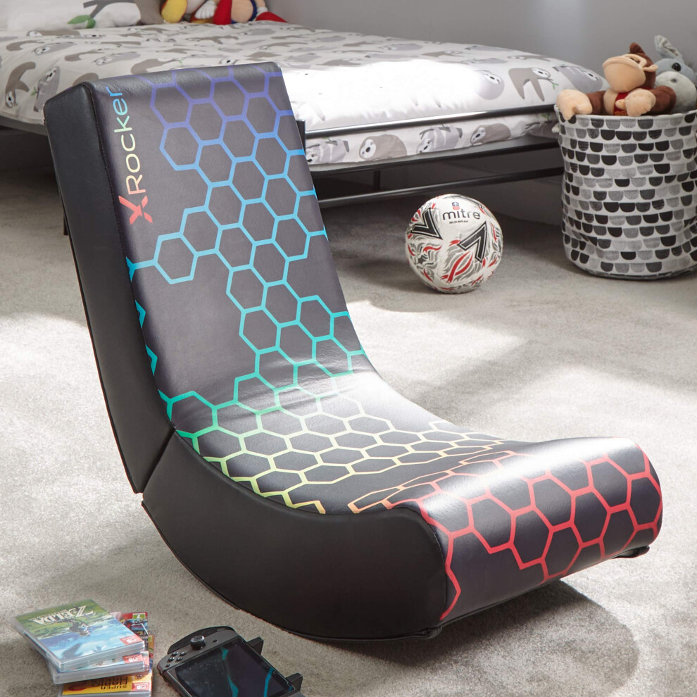 X-Rocker Kids Gaming Chair Foldable Video Rocker Floor Rocker for Kids and Juniors, Low Folding Rocking Seat, Rocking Chair for Gaming, Console Gaming