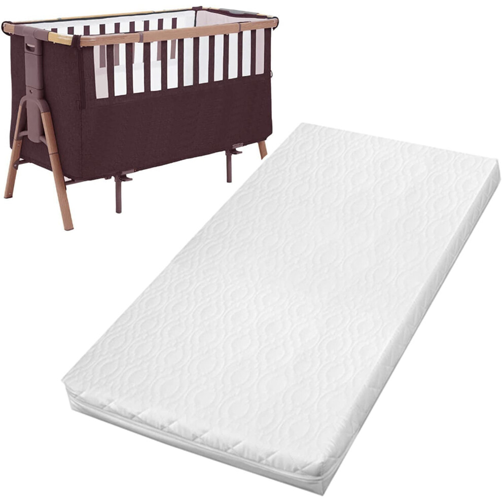 Newborns Crib Cot Bed Firn Foam Mattress Fits Tutti Bambini Cozee Snuzpod 4 Bedside Crib Quilted Mattress Bedding Size 80.5X51x4 Cm Pinkfairy