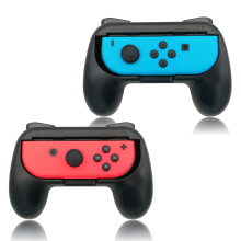 FYOUNG Controller Grip for JoyCon Compatible with Nintendo Switch & Switch OLED Model, Comfort JoyCon Holder Accessories (2 Pack) - Black