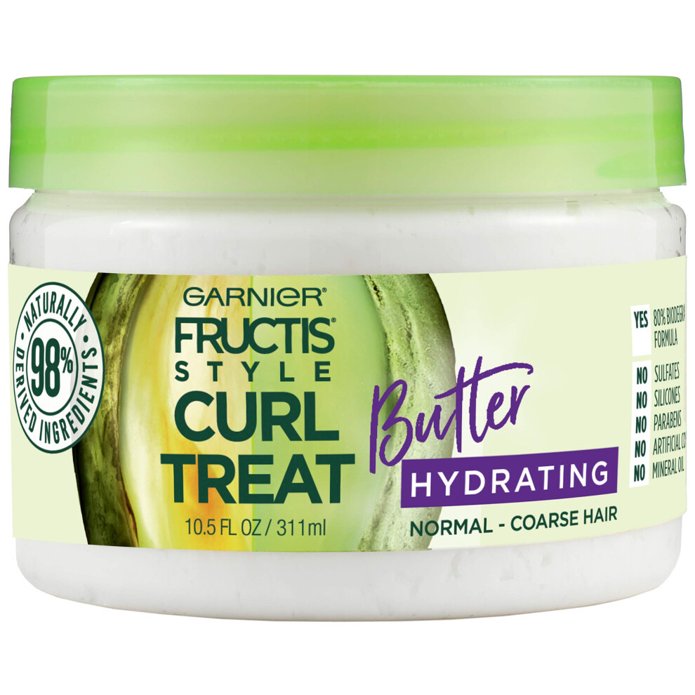 Garnier Fructis Style Curl Treat Hydrating Butter for Normal to Coarse Curly Hair  10.5 Ounce Jar