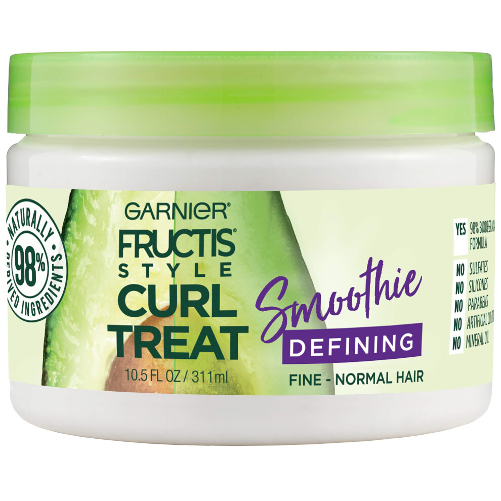 Garnier Fructis Style Curl Treat Defining Smoothie For Fine To Normal Curly Hair 10.5 Ounce Jar