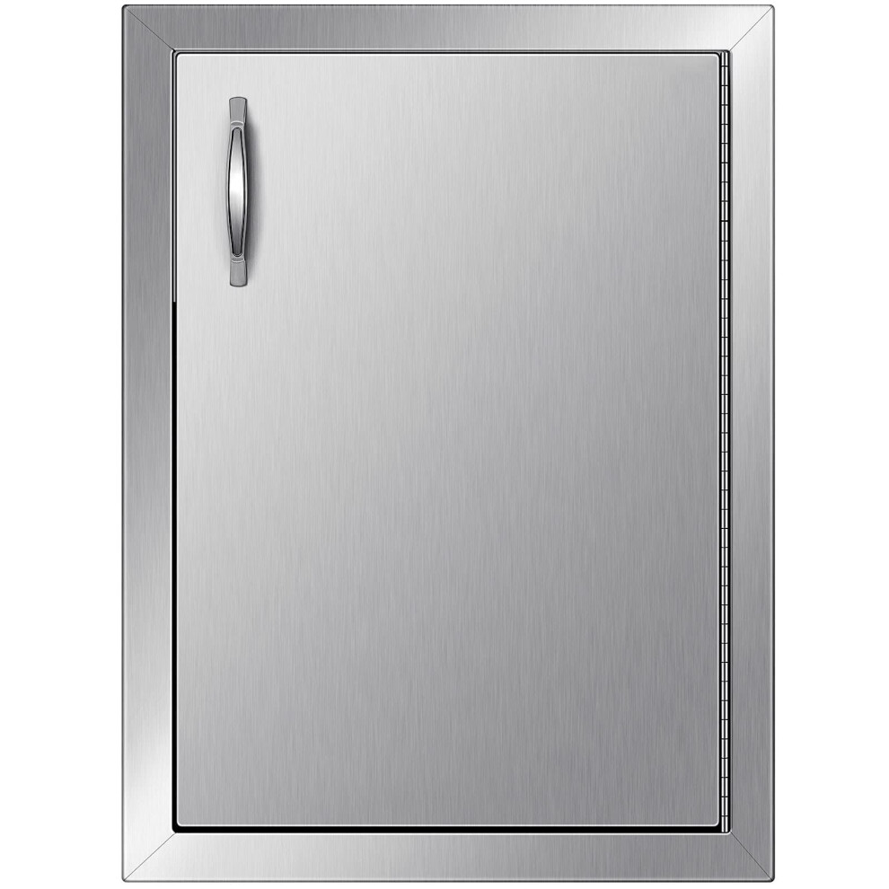 VEVOR Outdoor Kitchen Access 16""""x 22"""" Wall Construction Stainless Steel Flush Mount for BBQ Island  16Wx 22H  Single Door