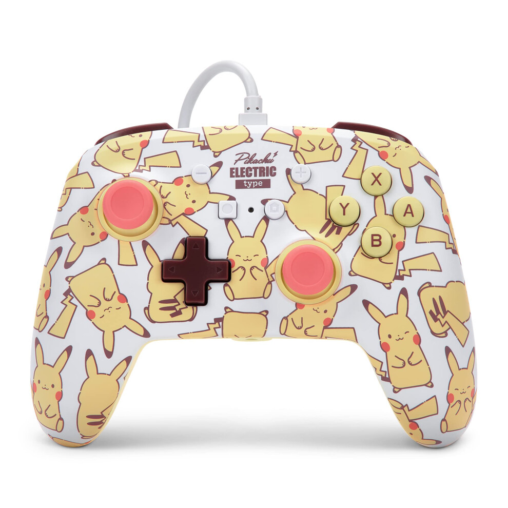 Powera Enhanced Wired Controller For Nintendo Switch - Oled Model, Nintendo Switch And Nintendo Switch Lite - Pikachu Blush, Gamepad, Game Controller, 617885028625