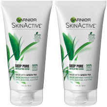 Garnier SkinActive exfoliacn    peeling na tv   r so zelen   m cajom pre mastn    plet 2 kusy