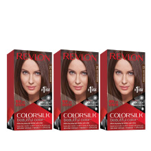 Revlon Permanent Hair Color Permanente Haarfarbe Colorsilk mit 100 % Grauabdeckung, ammoniakfreies Keratin und Aminos   uren, 27 Deep Rich Brown, 4