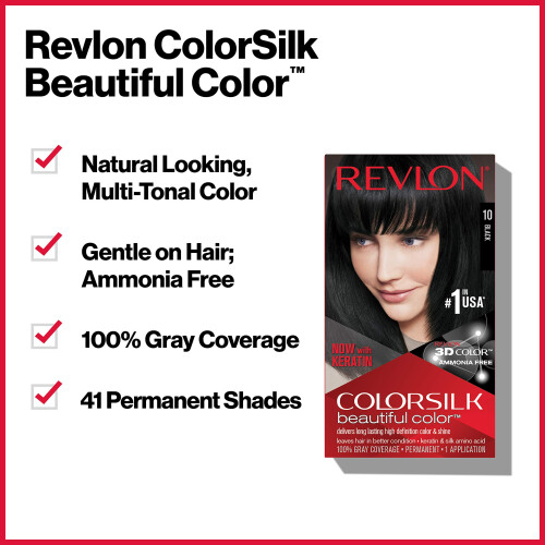 Revlon Revlon Μόνιμη Χρώμα Μαλλιών, Χρώμα Μαλλιών Colorsilk, 100% Κάλυψη Γκρίζων, Χωρίς Αμμωνία 2