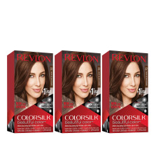 Revlon Permanent Hair Color Permanente Haarfarbe Colorsilk mit 100 % Grauabdeckung, ammoniakfreies Keratin und Aminos   uren, 37 Dunkelgoldbraun, 4