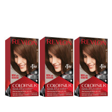 Revlon Permanent Hair Color Permanente Haarfarbe Colorsilk mit 100 % Grauabdeckung, ammoniakfreies Keratin und Aminos   uren, 47 Mittelsattes Braun