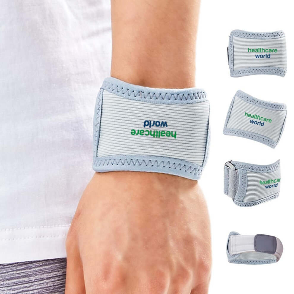 Healthcare World Wrist Support Strap - Adjustable Compression Brace For Carpal Tunnel, Sprains, Arthritis, Tendonitis & Joint Pain