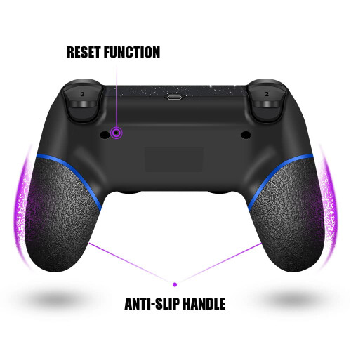 AceGamer Upgraded Version Wireless Controller for PS4 Game Compatible with PS4/Pro/PC with Motion Motors and Audio Function,Mini LED Indicator,USB 1