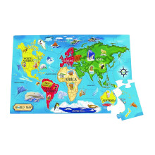Melissa & Doug Weltkarte Jumbo-Puzzle (33 Teile, 2 x 3 Fuß)