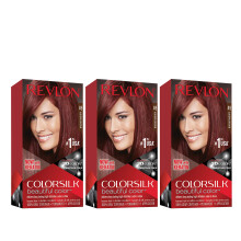 Revlon Permanent Hair Color Permanente Haarfarbe Colorsilk mit 100 % Grauabdeckung, ammoniakfreies Keratin und Aminos   uren, 49 Auburn Brown, 4,4