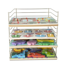Melissa & Doug Multi-Fit Metal Wire Puzzle Rack 12 Inches Wide And 0.75 Inches Deep - Puzzle Holder Rack Storage Organizer For Kids,Silver